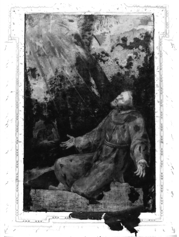 San Francesco d'Assisi riceve le stimmate (dipinto) - ambito laziale (prima metà sec. XVIII)