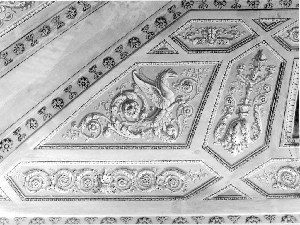 grifoni e motivi decorativi fitomorfi (dipinto, serie) di Quadrini Angelo (sec. XIX)