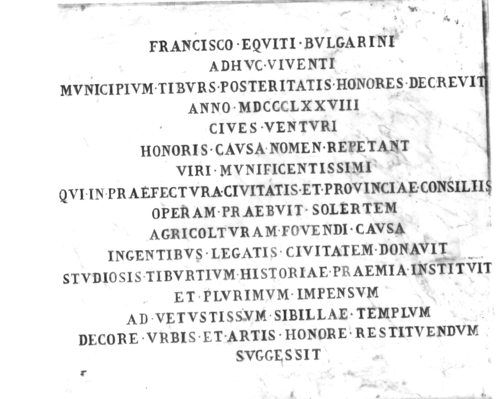 lapide commemorativa - ambito laziale (sec. XIX)