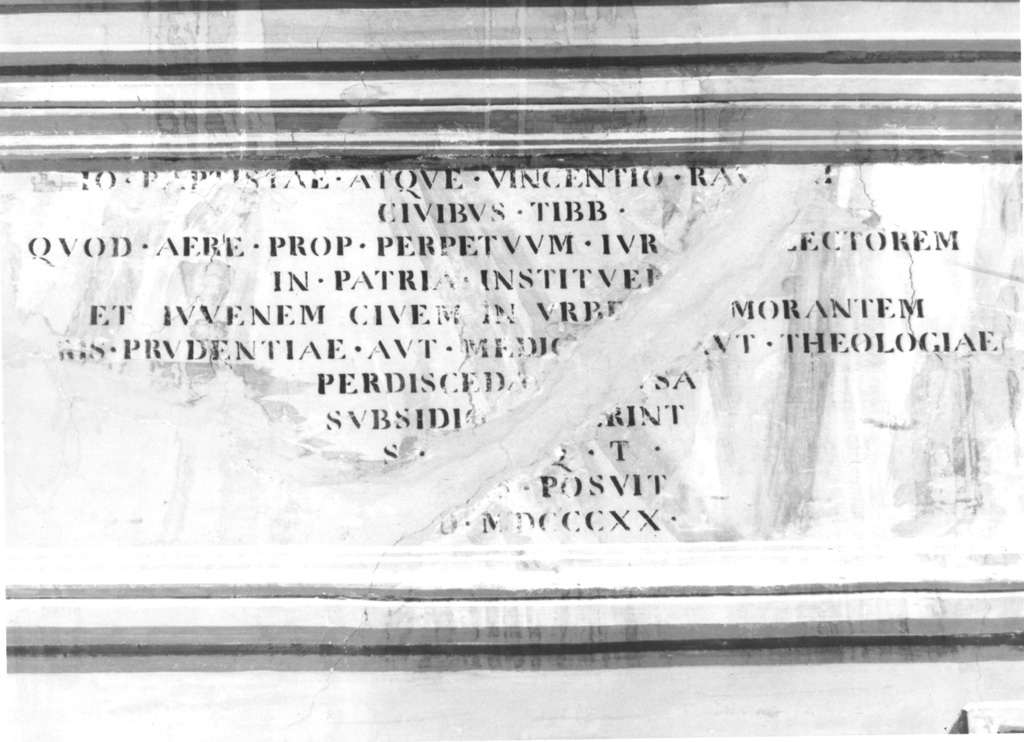lapide commemorativa - ambito laziale (sec. XIX)