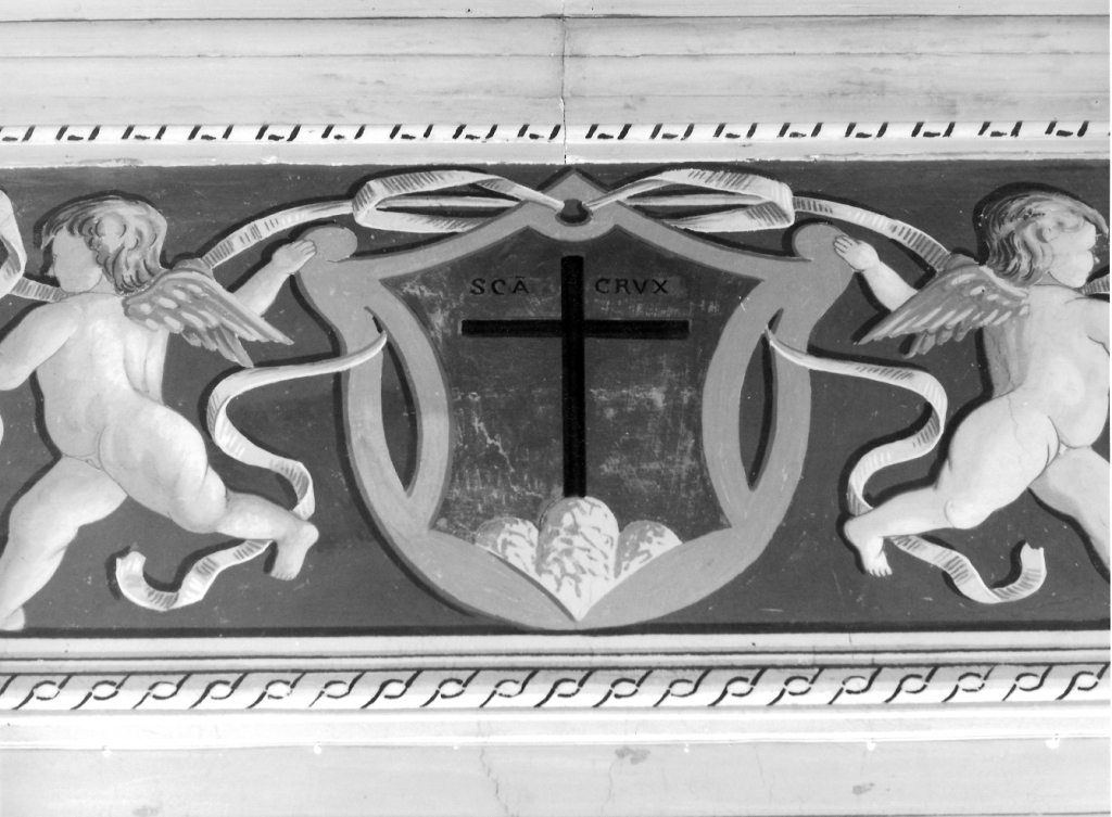 stemmi dei rioni di Tivoli sorretti da angioletti con ghirlande (dipinto, complesso decorativo) - produzione laziale (sec. XVI)