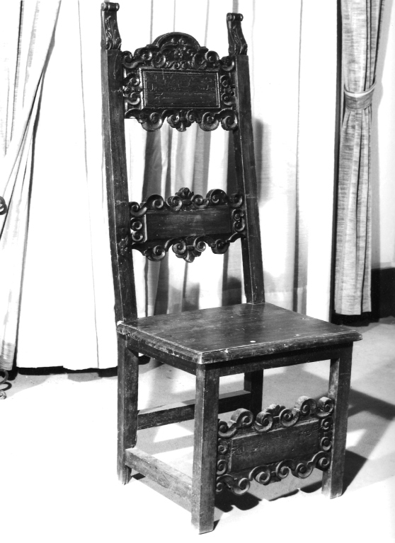 sedia - a braccioli - produzione laziale (seconda metà sec. XIX)