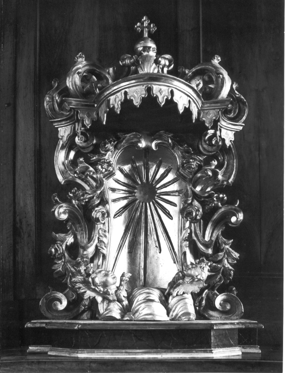 tronetto per esposizione eucaristica - manifattura laziale (sec. XIX)