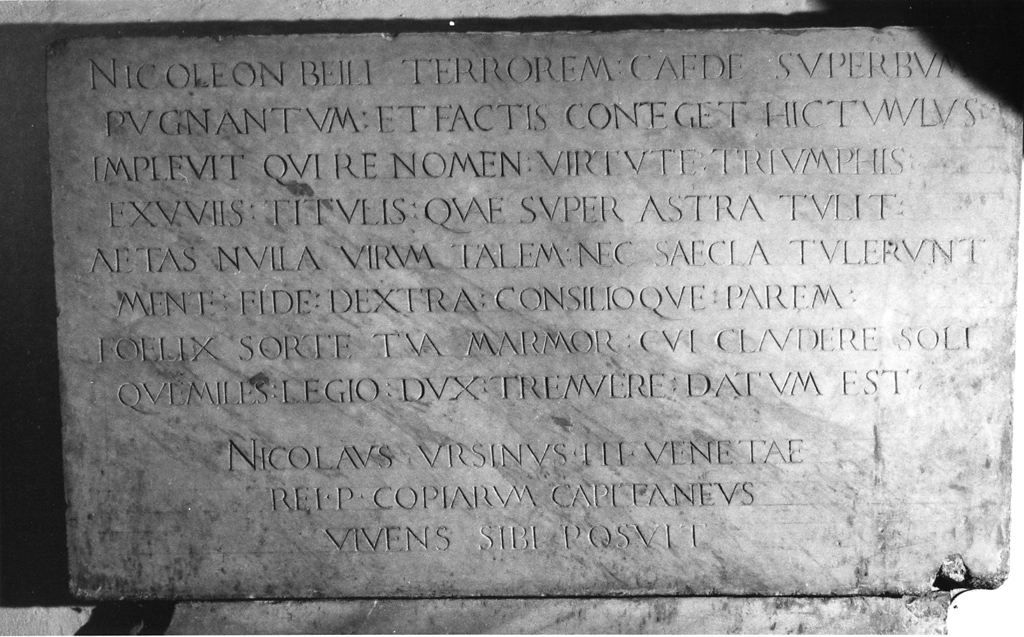 lapide celebrativa - ambito laziale (sec. XVI)