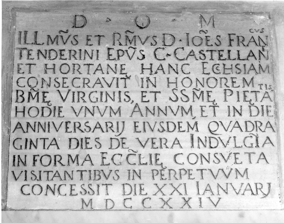 lapide documentaria - ambito laziale (sec. XVIII)