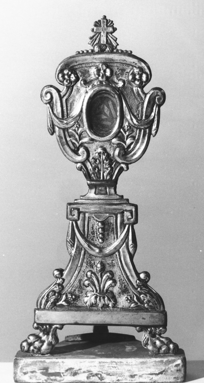 reliquiario - a ostensorio - ambito laziale (secc. XVIII/ XIX)