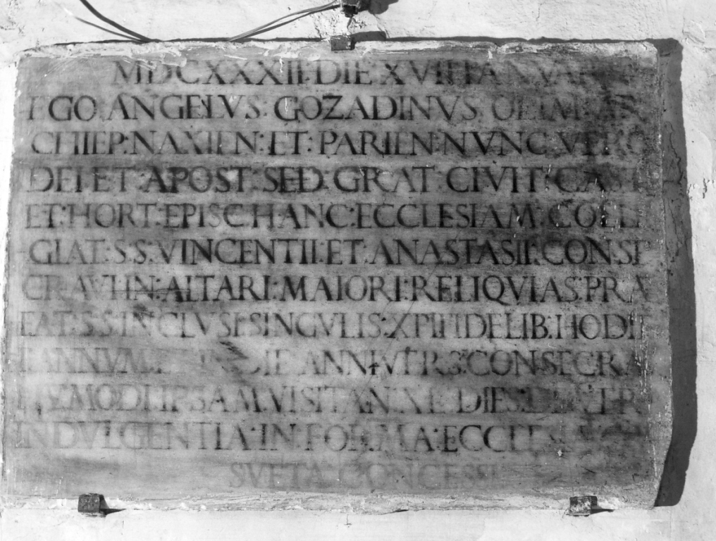 lapide commemorativa - ambito laziale (sec. XVII)