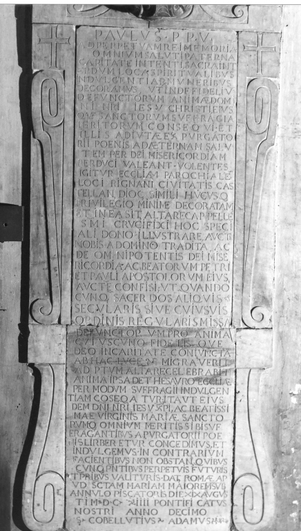 lapide documentaria - ambito laziale (sec. XVII)