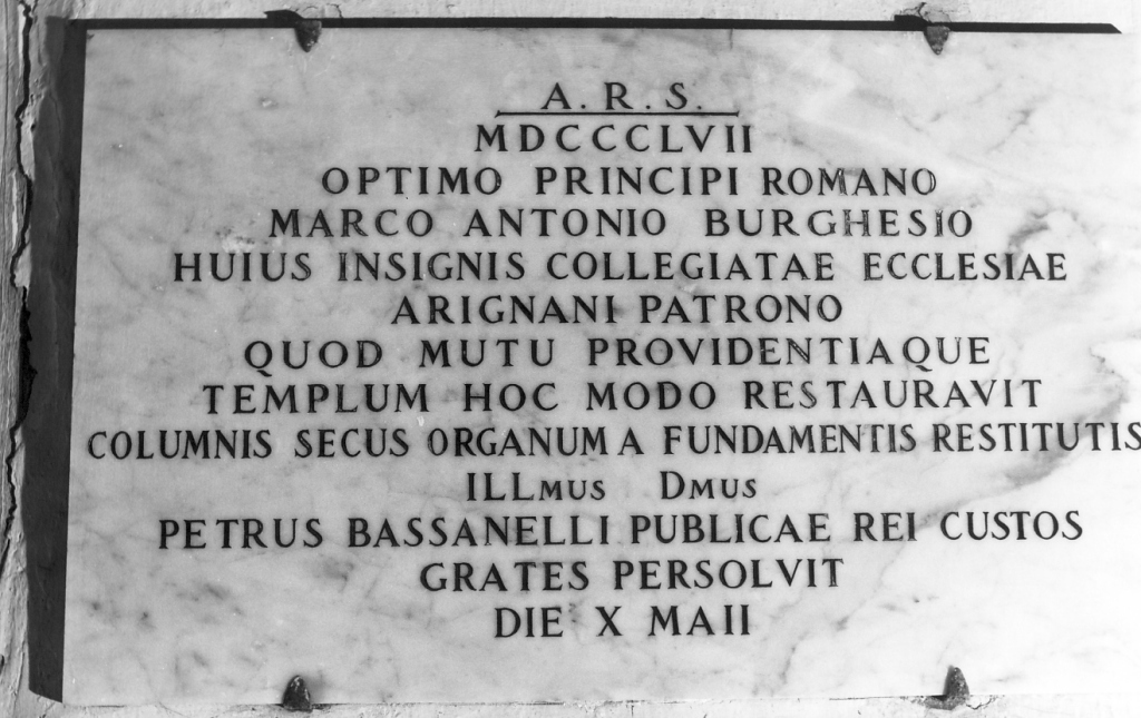 lapide documentaria - ambito italiano (sec. XIX)