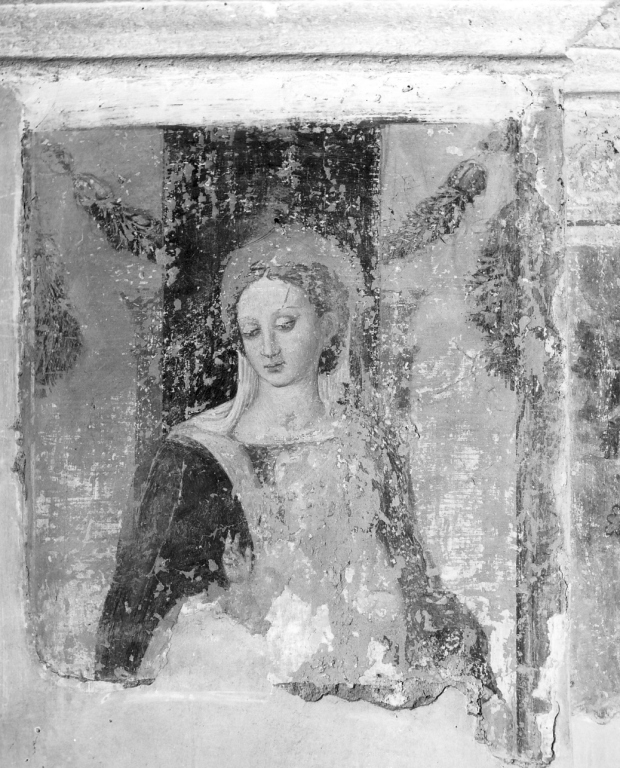 Madonna con Bambino (dipinto, frammento) - ambito laziale (prima metà sec. XV)