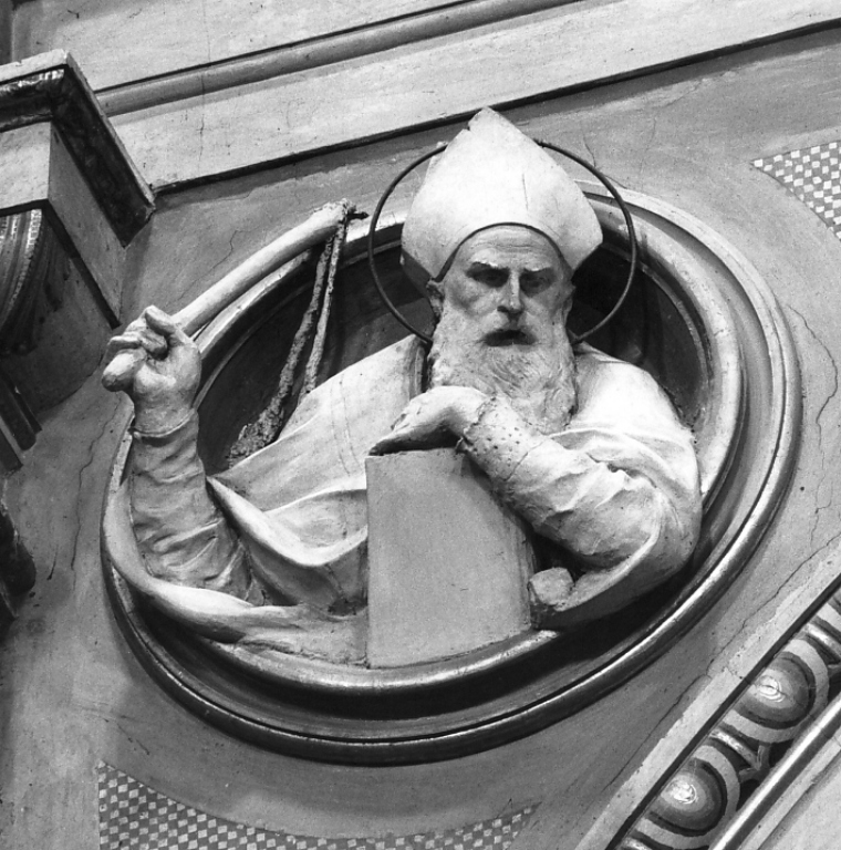 Sant'Ambrogio (scultura) di Fontana Luigi (sec. XIX)