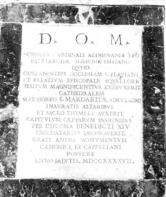 lapide commemorativa - ambito laziale (sec. XVIII)