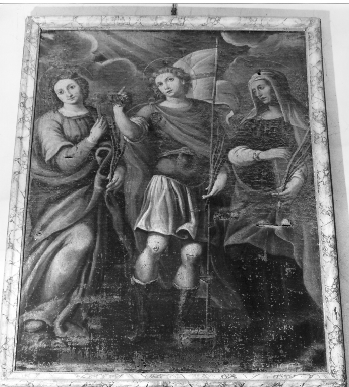 Santa Margherita d'Antiochia, San Flaviano e Santa Felicita (dipinto) - ambito laziale (sec. XVII)