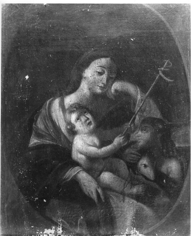 Madonna con Bambino e San Giovannino (dipinto) - ambito laziale (sec. XVIII)