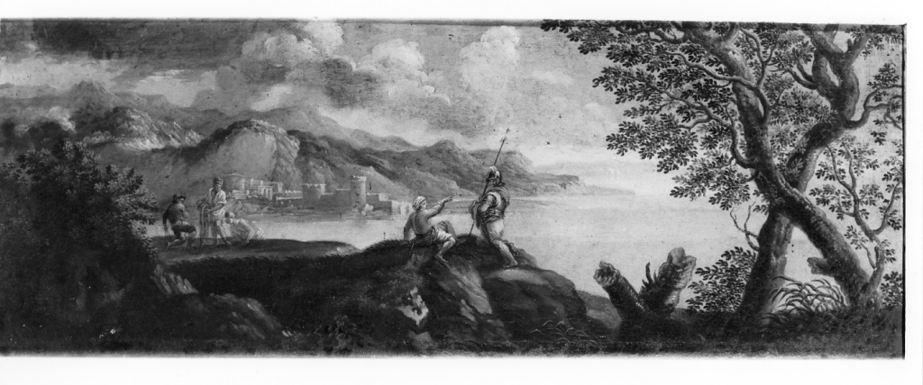 paesaggio lacustre (dipinto) - ambito laziale (sec. XVIII)