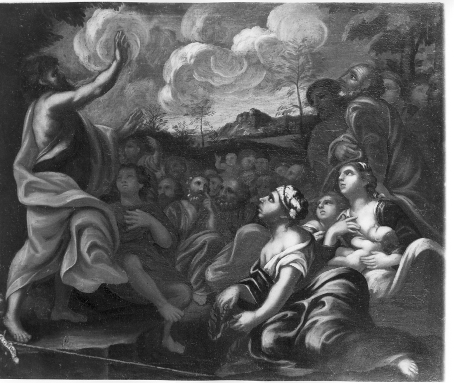 San Giovanni Battista predica nel deserto (dipinto) - ambito laziale (sec. XVII)