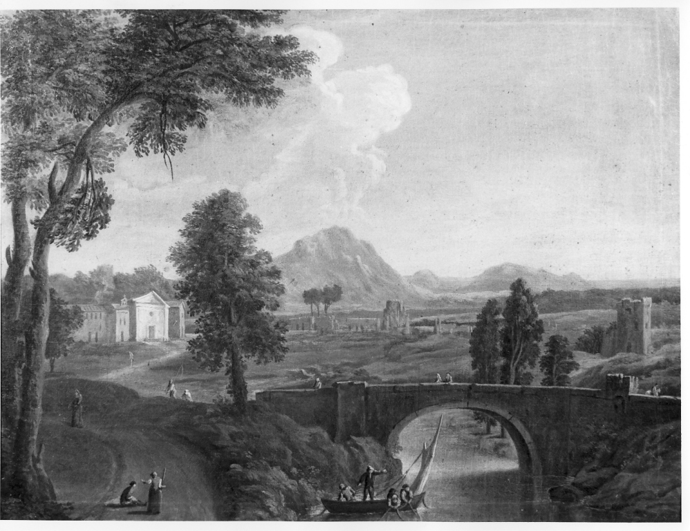 paesaggio rurale (dipinto) - ambito laziale (sec. XVIII)