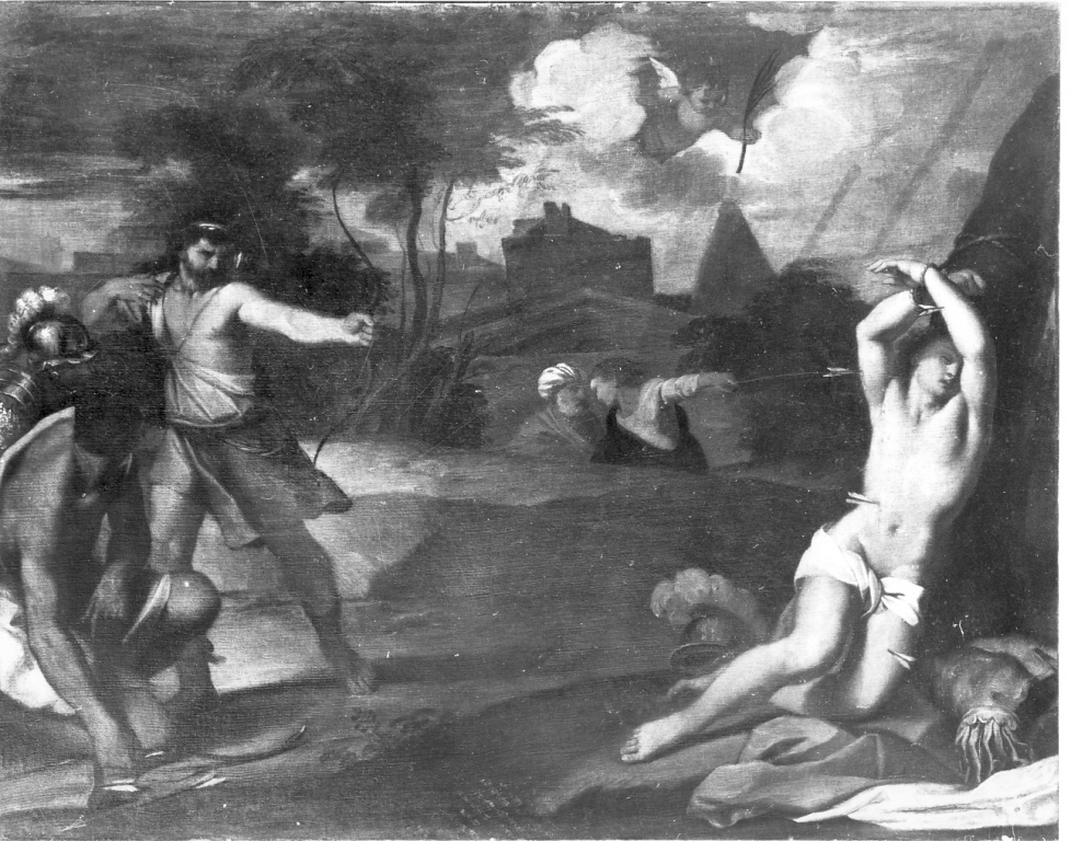 martirio di San Sebastiano (dipinto) di Poussin Nicolas (cerchia) (sec. XVII)