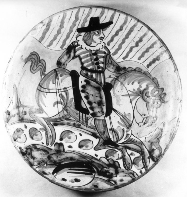 piatto da pompa - produzione di Montelupo (prima metà sec. XVII)