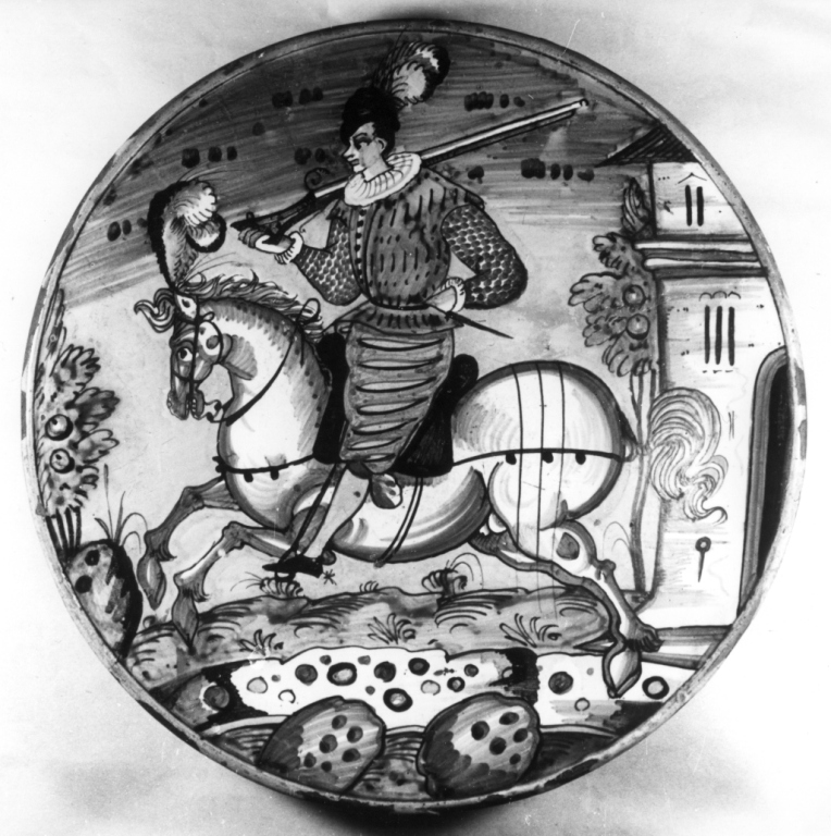 piatto da pompa - produzione di Montelupo (prima metà sec. XVII)