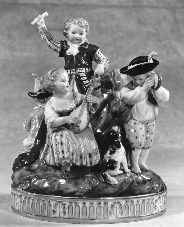 il concertino, fanciulli che suonano e cantano (scultura) di Acier Michel Victor (sec. XVIII)