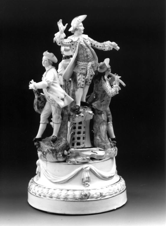 il concerto, gruppo di musicisti con cantante (scultura) - manifattura di Meissen (sec. XVIII)