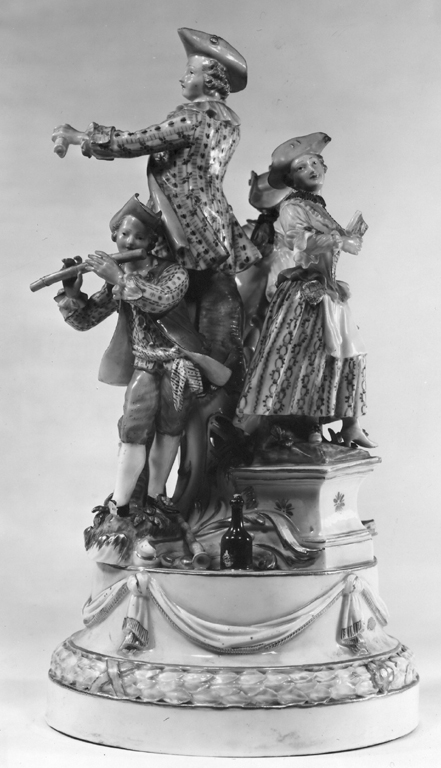 il concerto, gruppo di musicisti con cantante (scultura) - manifattura di Meissen (sec. XVIII)