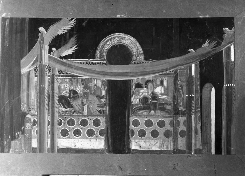 interno di una camera nuziale (dipinto) di Cambellotti Duilio (sec. XX)