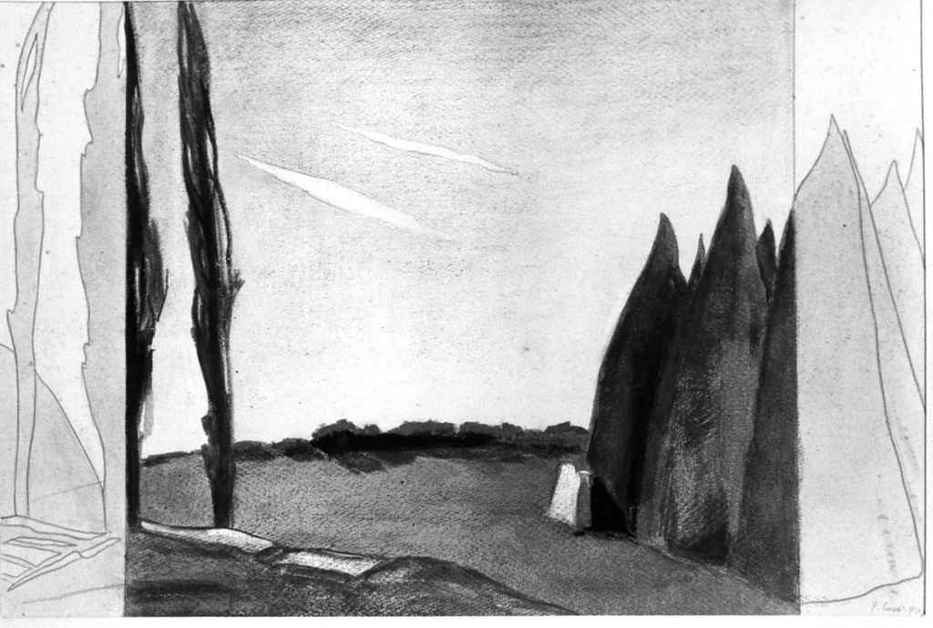 paesaggio (dipinto) di Conti Primo (sec. XX)