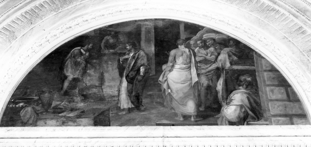 vocazione di San Matteo (dipinto) di Muziano Girolamo detto Girolamo da Brescia (sec. XVI)
