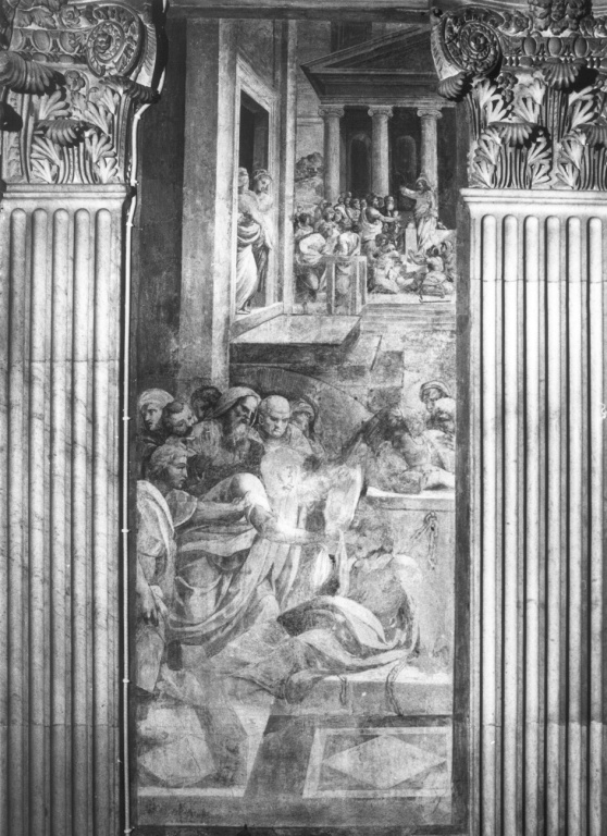 San Giacomo converte Fileto (dipinto) di Munari Pellegrino detto Pellegrino da Modena (sec. XVI)