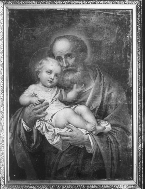 San Giuseppe e Gesù Bambino (dipinto) di Bertini Giuseppe (seconda metà sec. XIX)