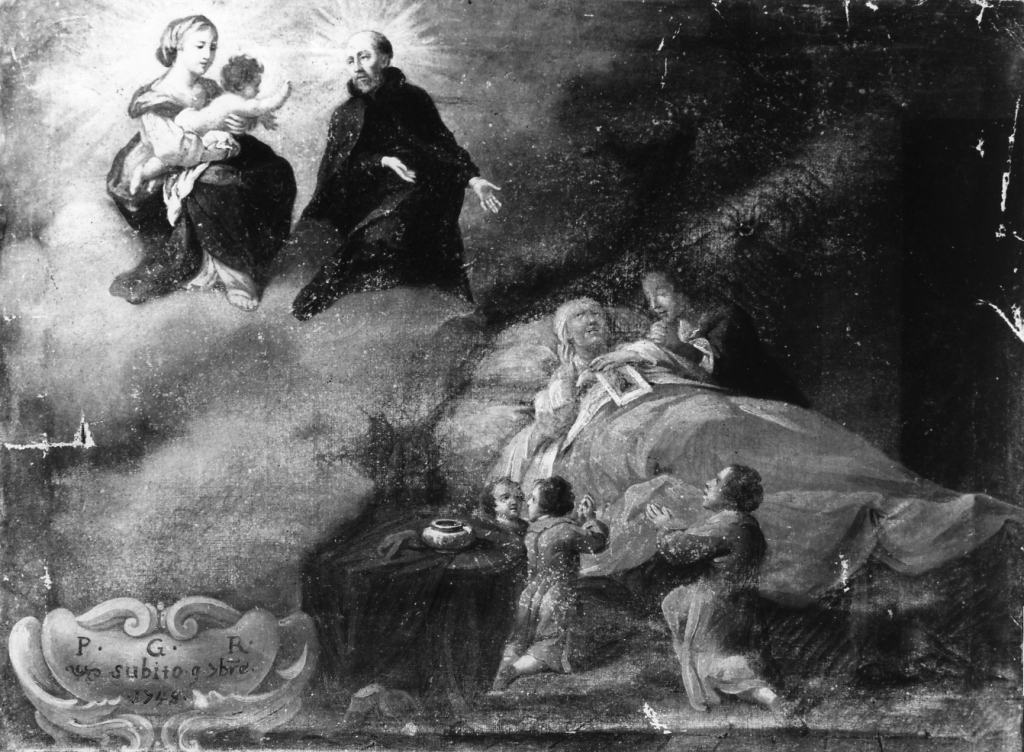 apparizione della Madonna (dipinto) - ambito romano (sec. XVIII)