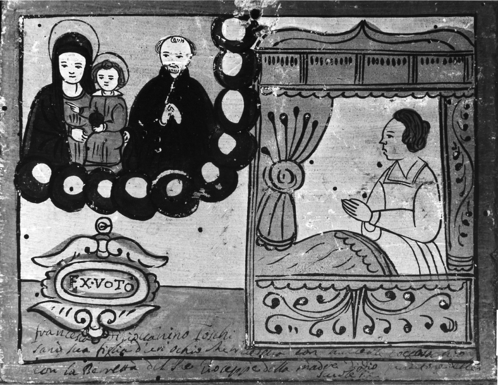 apparizione della Madonna (dipinto) - ambito romano (sec. XVII)