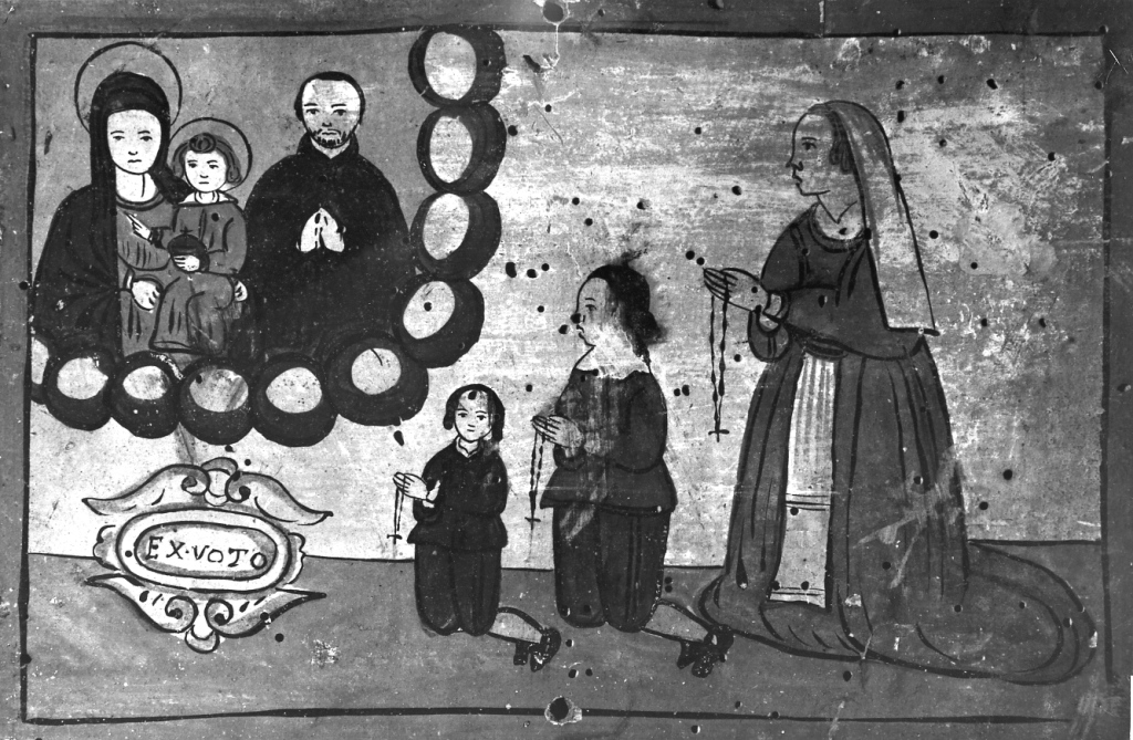 apparizione della Madonna (dipinto) - ambito romano (sec. XVII)