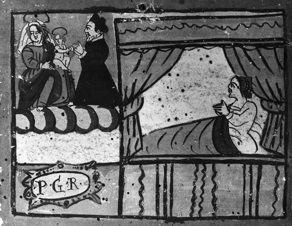 apparizione della Madonna (dipinto) - ambito romano (sec. XVII)