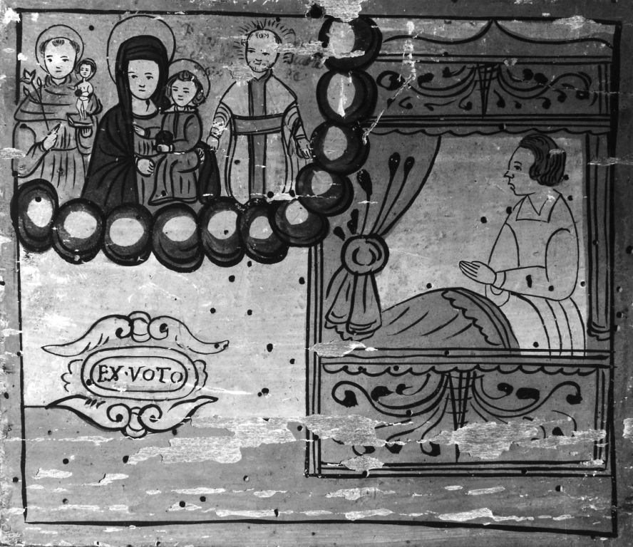 apparizione della Madonna (dipinto) - ambito romano (sec. XVII)