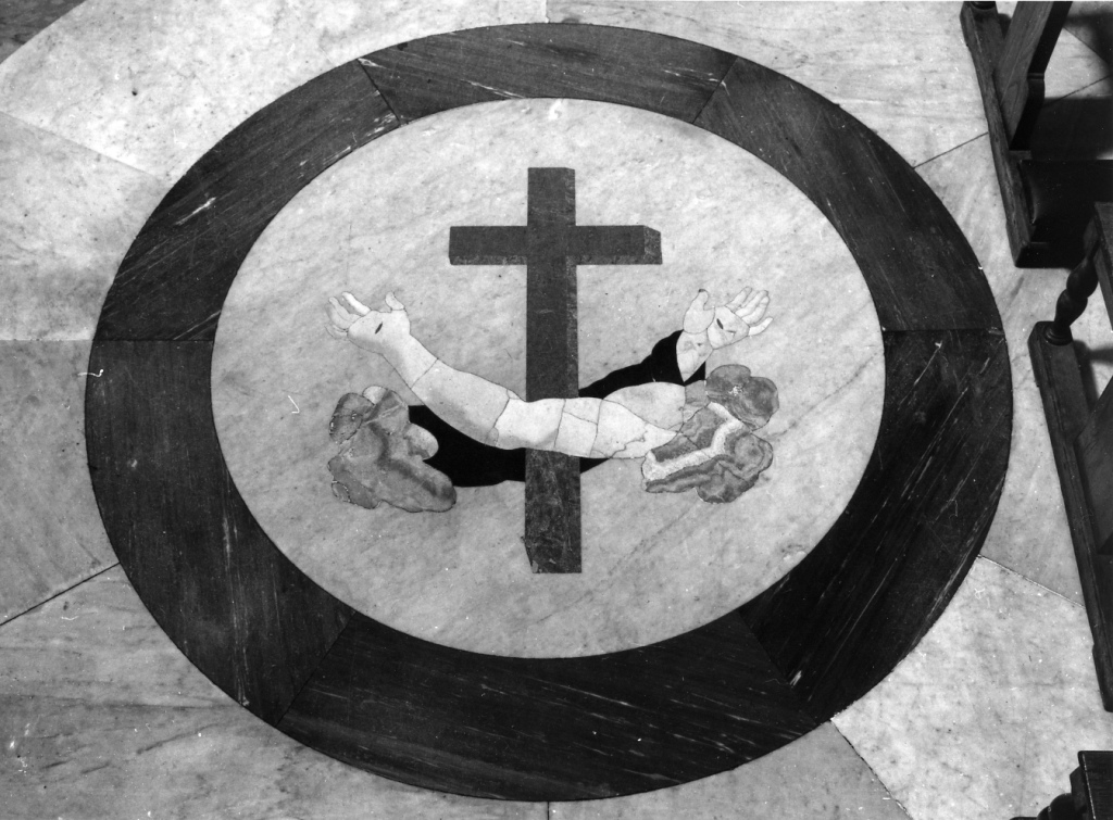 stemma dell'Ordine francescano (decorazione a intarsio) - ambito romano (sec. XIX)