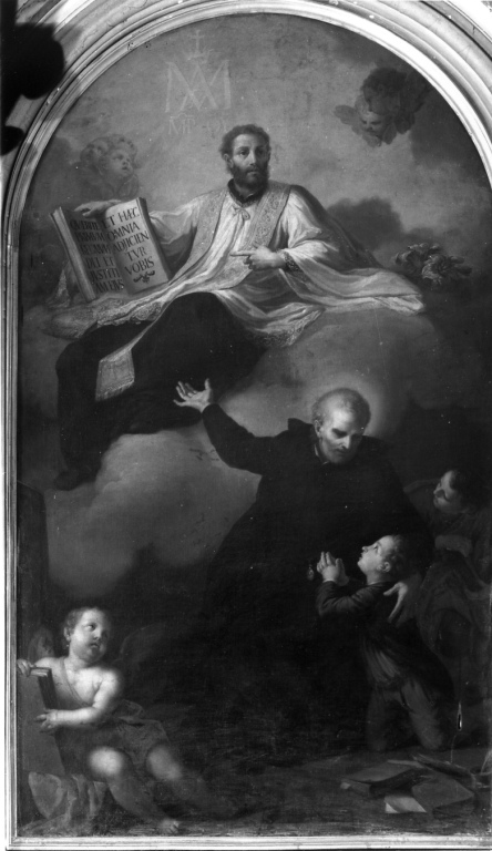 apparizione di San Gaetano da Thiene ad un moribondo assistito da un sacerdote (pala d'altare) di Martorana Giovacchino (seconda metà sec. XVIII)