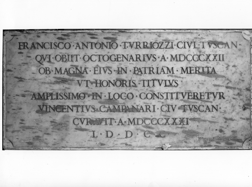 lapide - ambito laziale (sec. XIX)