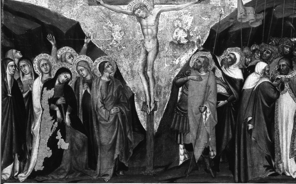 crocifissione di Cristo con la Madonna e santi (dipinto) di Andrea di Bartolo (metà sec. XV)