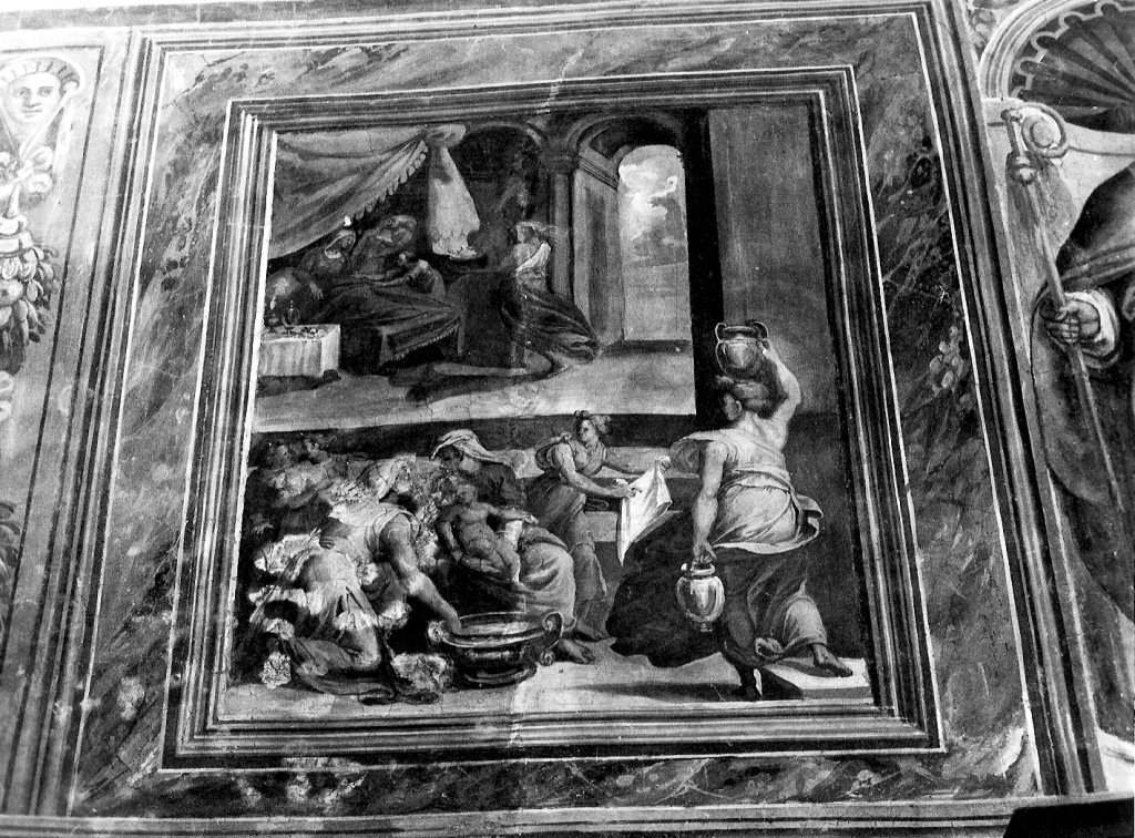 nascita di Maria Vergine (dipinto) di Zuccari Federico (scuola), Zuccari Taddeo (scuola) (sec. XVI)