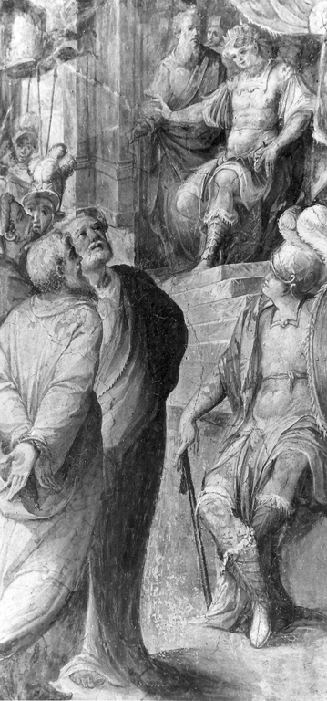 San Pietro e San Paolo dinanzi a Nerone (dipinto) di Gentileschi Orazio (scuola) (sec. XVI)