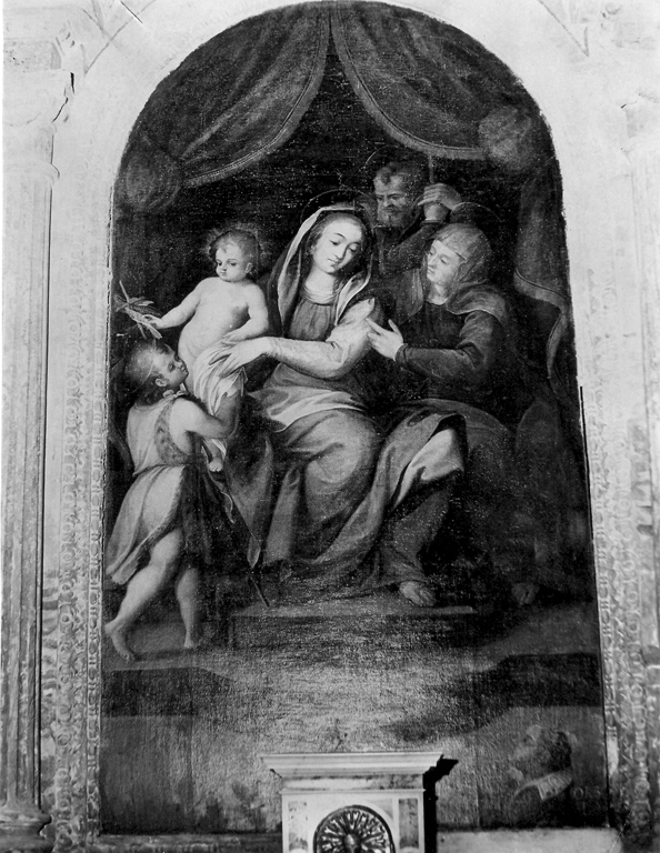 Sacra Famiglia con Sant'Anna e San Giovanni Battista bambino (pala d'altare) di Gentileschi Orazio (sec. XVI)