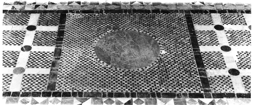 motivi decorativi geometrici (pavimento, frammento) - maestranze laziali (sec. IX)