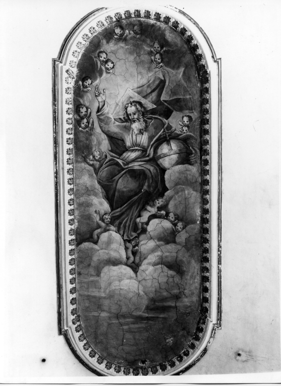 Dio Padre adorato dagli angeli (dipinto) - ambito laziale (sec. XVII)