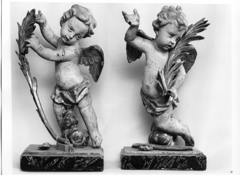 angioletti (statuetta devozionale, coppia) - manifattura romana (inizio sec. XVIII)