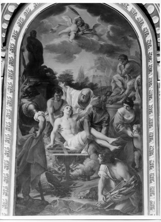 martirio di San Lorenzo (dipinto) di Ceccarini Sebastiano (attribuito) (sec. XVIII)