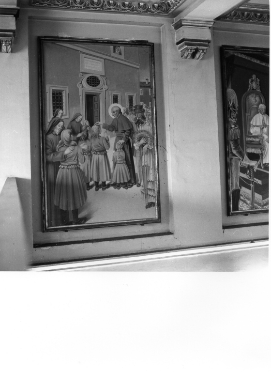 fondazione della pia Casa di Carità a Roma (dipinto, ciclo) di Pagliari Curzio (sec. XX)