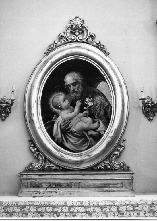 San Giuseppe e Gesù Bambino (dipinto) di Maltzeff Gregorio (sec. XX)